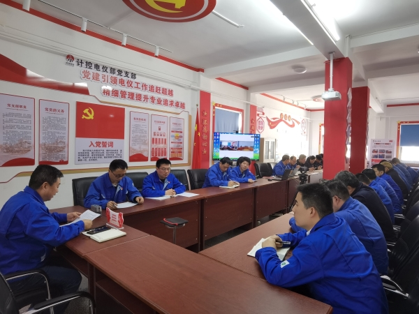2025年3月，在支部學(xué)習(xí)會(huì)之余，計(jì)控電儀部黨支部書記王文波帶領(lǐng)黨員領(lǐng)導(dǎo)干部認(rèn)真梳理一二期檢修項(xiàng)目計(jì)劃.jpg